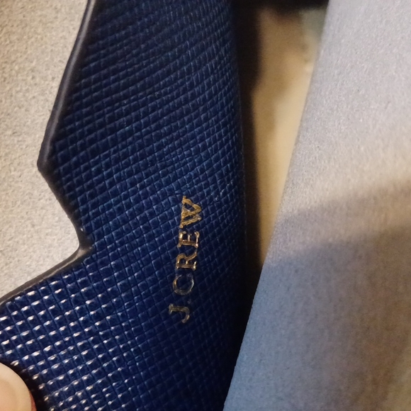 J Crew Blue Gingham leather crossbody - Picture 2 of 2